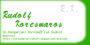 rudolf korcsmaros business card